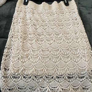 Maurices Cream crochet skirt